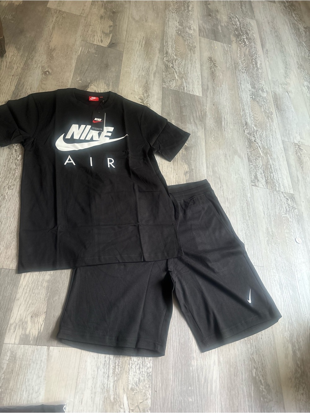 Nike Black & White Air Logo Tee and Shorts Set